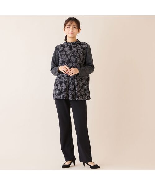 missel / ミゼール カットソー | 【洗える・アンサンブル可・3L/4Lサイズあり】ソフトニット花柄カットソー | 詳細9