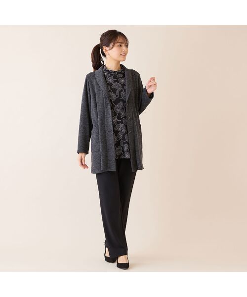 missel / ミゼール カットソー | 【洗える・アンサンブル可・3L/4Lサイズあり】ソフトニット花柄カットソー | 詳細12