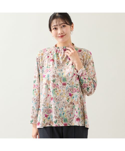 missel / ミゼール カットソー | 【洗える・日本製・3L/4Lサイズあり】フラワーガーデンカットソー（ベージュ）