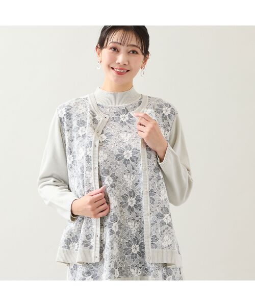missel / ミゼール カーディガン・ボレロ | 【アンサンブル可・3L/4Lサイズあり】フロントレースカーディガン | 詳細6