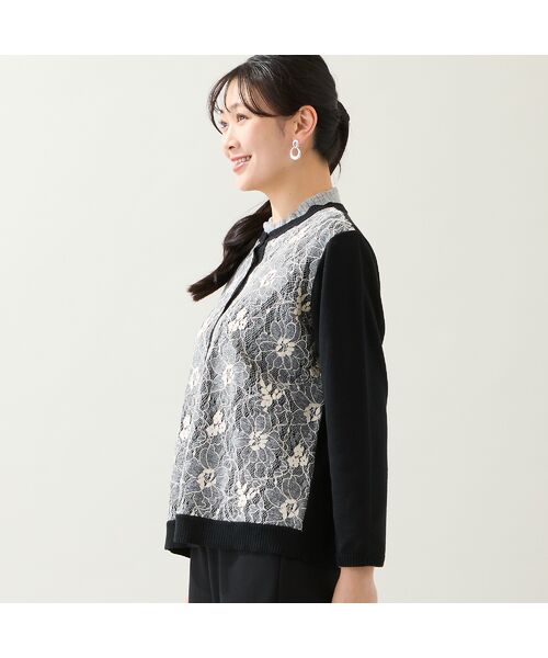 missel / ミゼール カーディガン・ボレロ | 【アンサンブル可・3L/4Lサイズあり】フロントレースカーディガン | 詳細10