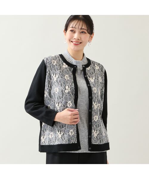 missel / ミゼール カーディガン・ボレロ | 【アンサンブル可・3L/4Lサイズあり】フロントレースカーディガン | 詳細13