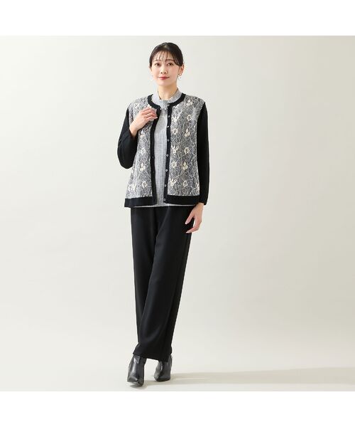 missel / ミゼール カーディガン・ボレロ | 【アンサンブル可・3L/4Lサイズあり】フロントレースカーディガン | 詳細14