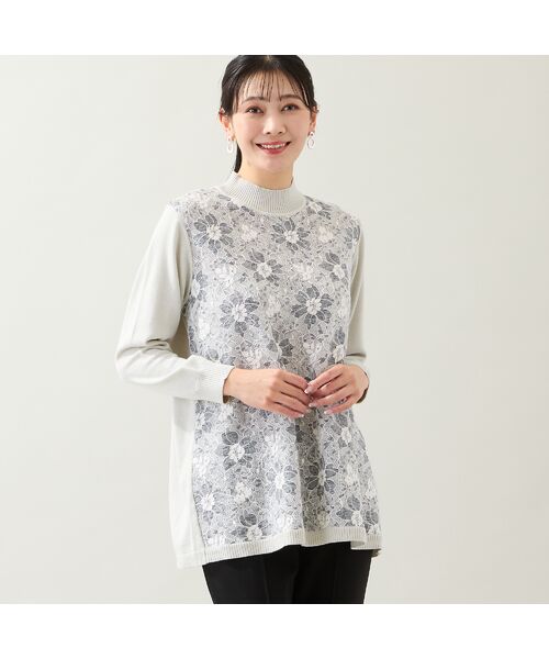 missel / ミゼール ニット・セーター | 【アンサンブル可・3L/4Lサイズあり】フロントレースチュニック | 詳細4