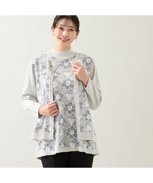 missel / ミゼール ニット・セーター | 【アンサンブル可・3L/4Lサイズあり】フロントレースチュニック | 詳細6