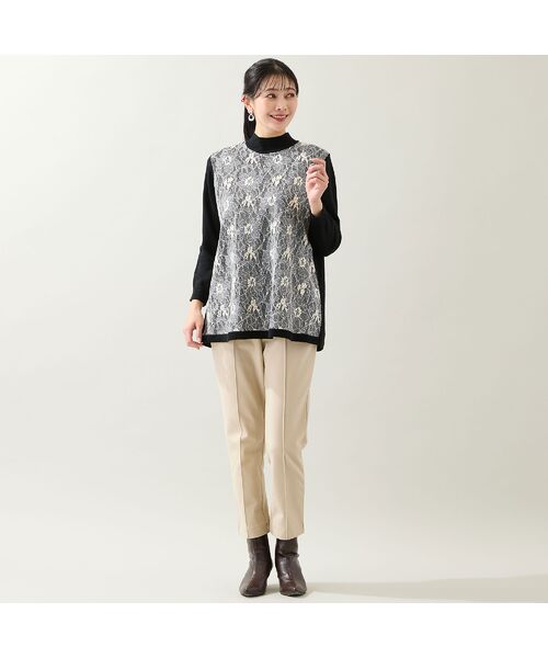 missel / ミゼール ニット・セーター | 【アンサンブル可・3L/4Lサイズあり】フロントレースチュニック | 詳細15