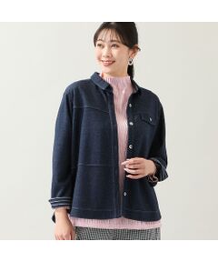 missel / ミゼール シャツ・ブラウス | 【洗える・3L/4Lサイズあり】ニットデニムシャツジャケット