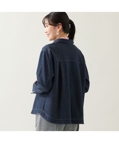 missel / ミゼール シャツ・ブラウス | 【洗える・3L/4Lサイズあり】ニットデニムシャツジャケット | 詳細2