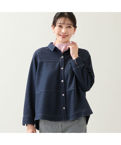 missel / ミゼール シャツ・ブラウス | 【洗える・3L/4Lサイズあり】ニットデニムシャツジャケット | 詳細3