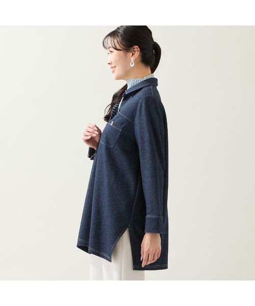 missel / ミゼール カットソー | 【洗える・3L/4Lサイズあり】ニットデニムチュニック | 詳細2