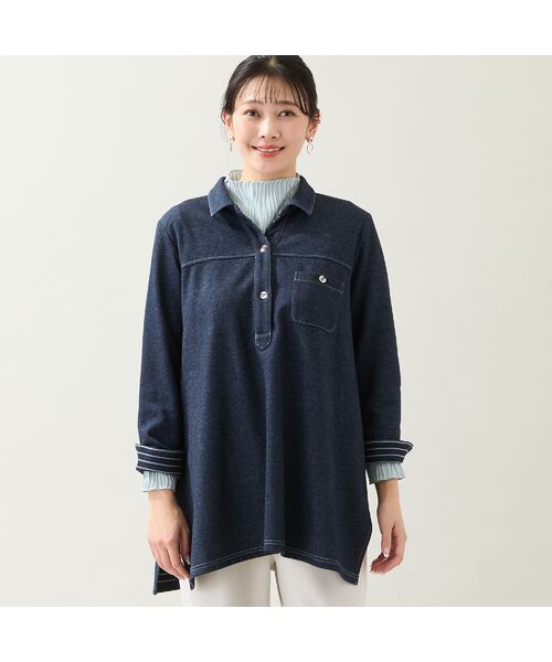 missel / ミゼール カットソー | 【洗える・3L/4Lサイズあり】ニットデニムチュニック | 詳細3