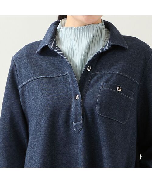 missel / ミゼール カットソー | 【洗える・3L/4Lサイズあり】ニットデニムチュニック | 詳細4