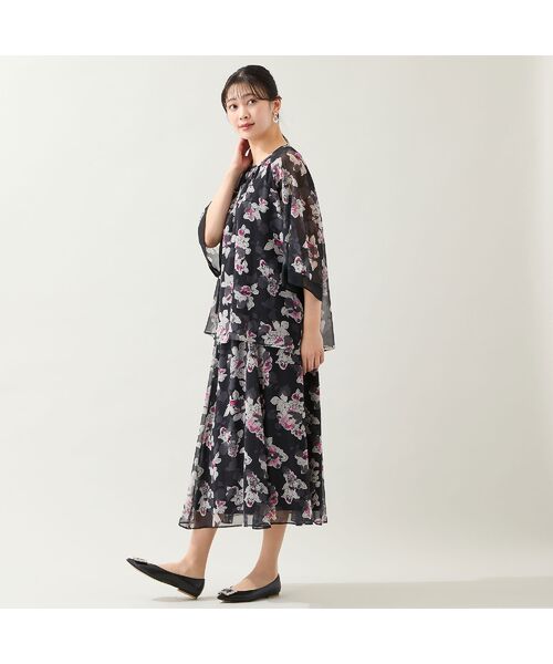 missel / ミゼール ミニ・ひざ丈スカート | 【洗える・セットアップ可・3Lサイズあり】シフォンフラワースカート | 詳細6