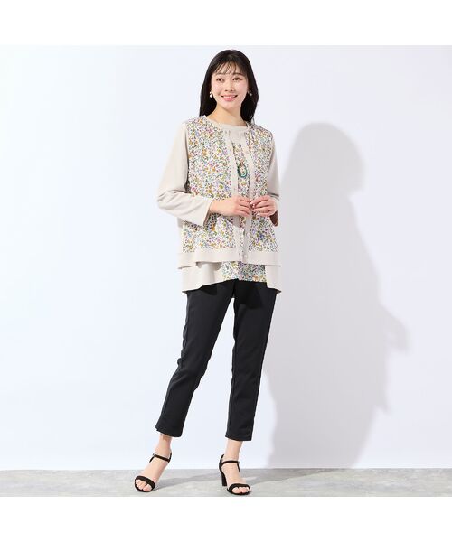 missel / ミゼール カットソー | 【洗える・アンサンブル可・L～4Lサイズ】ボタニカル柄カットソー | 詳細6