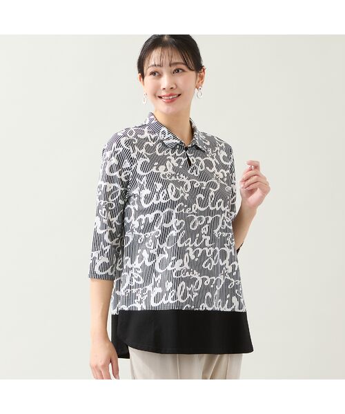 missel / ミゼール カットソー | 【洗える・WEB限定カラーあり・L～4Lサイズ】スキッパートップス（ブラック）