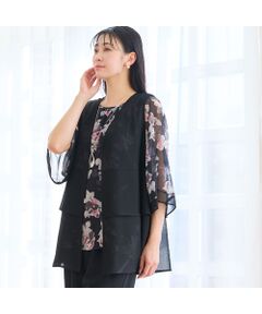 missel / ミゼール ベスト | 【洗える・セットアップ可・L～4Lサイズ】ジョーゼットティアードジレ