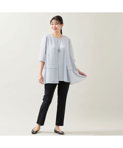 missel / ミゼール ベスト | 【洗える・セットアップ可・L～4Lサイズ】ジョーゼットティアードジレ | 詳細6