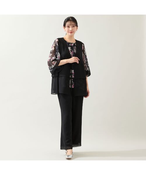 missel / ミゼール ベスト | 【洗える・セットアップ可・L～4Lサイズ】ジョーゼットティアードジレ | 詳細13