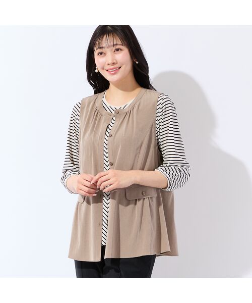 missel / ミゼール ベスト | 【洗える・接触冷感・L～4Lサイズ】Soalonペプラムベスト | 詳細1