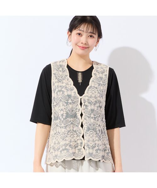 missel / ミゼール ベスト | スカラップ刺繍チュールベスト | 詳細6