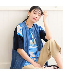 missel / ミゼール ベスト | 【洗える・L～4Lサイズ】デニムガーゼAラインベスト