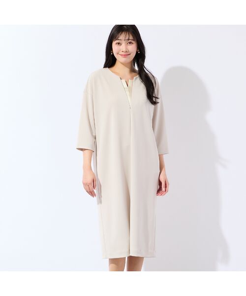 missel / ミゼール ミニ丈・ひざ丈ワンピース | 【洗える・着映え・3Lサイズあり】キーネックコクーンワンピース | 詳細1
