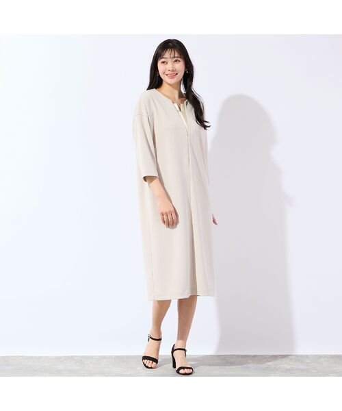 missel / ミゼール ミニ丈・ひざ丈ワンピース | 【洗える・着映え・3Lサイズあり】キーネックコクーンワンピース | 詳細3