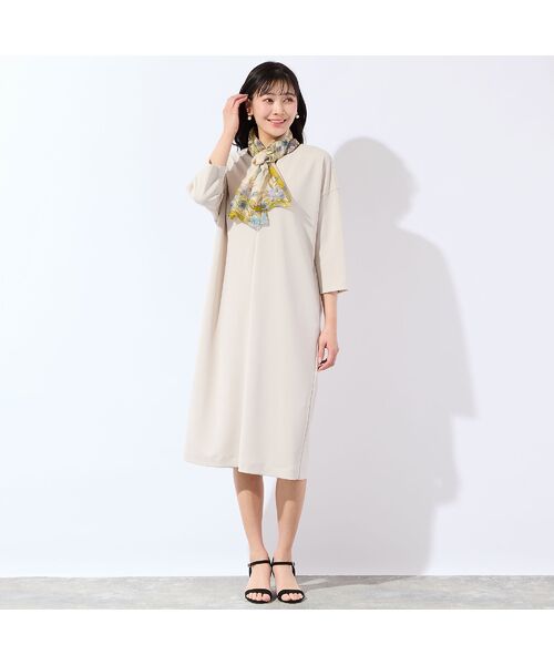 missel / ミゼール ミニ丈・ひざ丈ワンピース | 【洗える・着映え・3Lサイズあり】キーネックコクーンワンピース | 詳細5