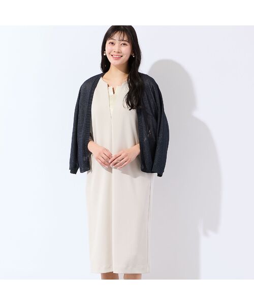 missel / ミゼール ミニ丈・ひざ丈ワンピース | 【洗える・着映え・3Lサイズあり】キーネックコクーンワンピース | 詳細6