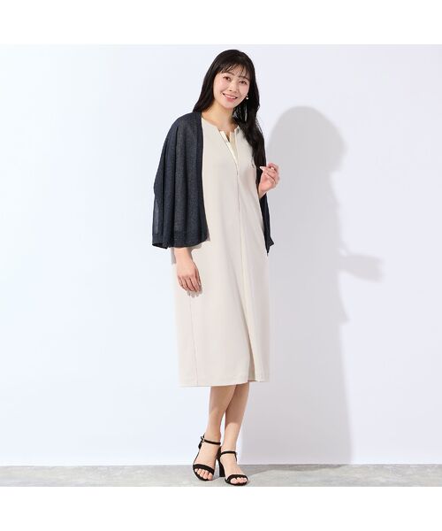 missel / ミゼール ミニ丈・ひざ丈ワンピース | 【洗える・着映え・3Lサイズあり】キーネックコクーンワンピース | 詳細7