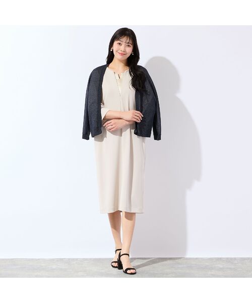 missel / ミゼール ミニ丈・ひざ丈ワンピース | 【洗える・着映え・3Lサイズあり】キーネックコクーンワンピース | 詳細8