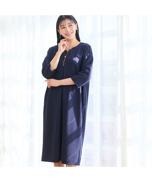 missel / ミゼール ミニ丈・ひざ丈ワンピース | 【洗える・着映え・3Lサイズあり】キーネックコクーンワンピース | 詳細10