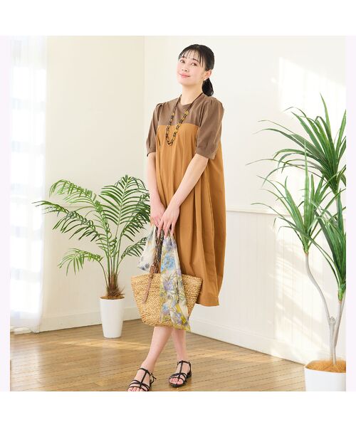 missel / ミゼール ミニ丈・ひざ丈ワンピース | 【洗える・L～3Lサイズ】コクーンワンピース | 詳細6