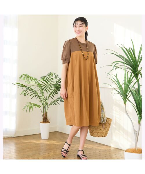 missel / ミゼール ミニ丈・ひざ丈ワンピース | 【洗える・L～3Lサイズ】コクーンワンピース | 詳細7
