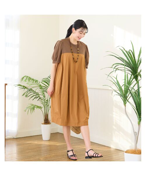 missel / ミゼール ミニ丈・ひざ丈ワンピース | 【洗える・L～3Lサイズ】コクーンワンピース | 詳細8