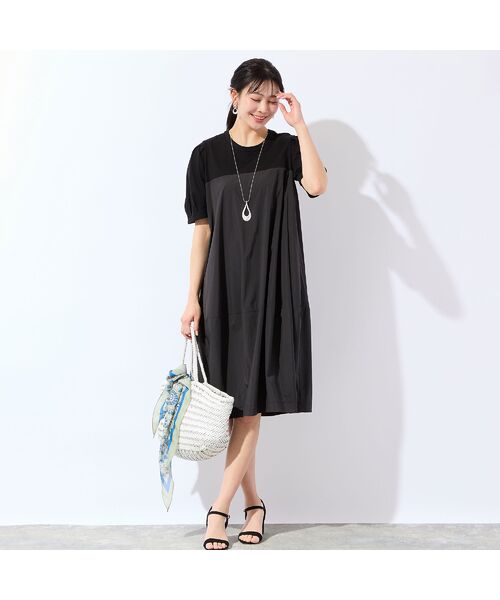 missel / ミゼール ミニ丈・ひざ丈ワンピース | 【洗える・L～3Lサイズ】コクーンワンピース | 詳細15