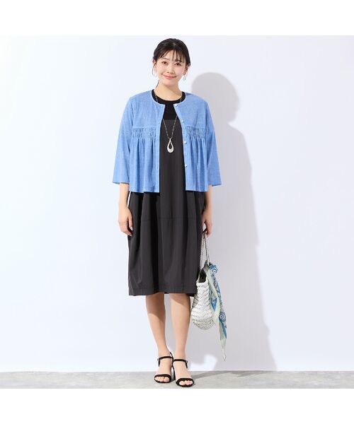 missel / ミゼール ミニ丈・ひざ丈ワンピース | 【洗える・L～3Lサイズ】コクーンワンピース | 詳細16