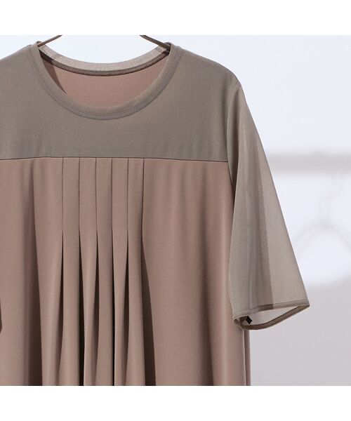 missel / ミゼール ミニ丈・ひざ丈ワンピース | 【洗える・体型カバー・L～4Lサイズ】シアースリーブワンピース | 詳細9