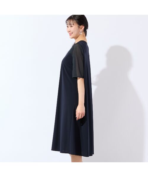 missel / ミゼール ミニ丈・ひざ丈ワンピース | 【洗える・体型カバー・L～4Lサイズ】シアースリーブワンピース | 詳細11