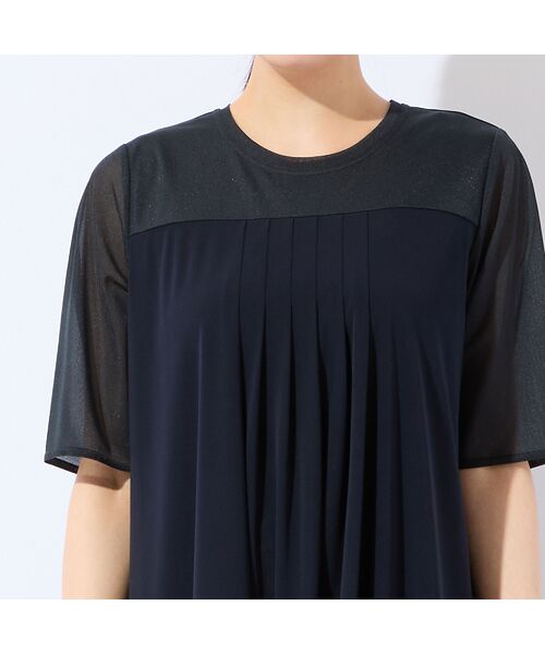 missel / ミゼール ミニ丈・ひざ丈ワンピース | 【洗える・体型カバー・L～4Lサイズ】シアースリーブワンピース | 詳細12