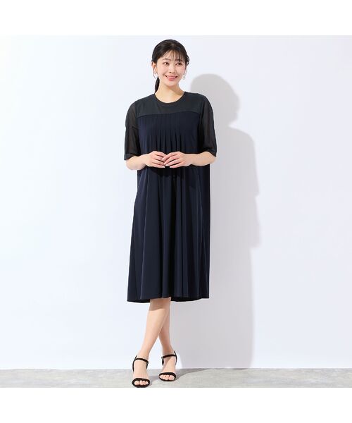 missel / ミゼール ミニ丈・ひざ丈ワンピース | 【洗える・体型カバー・L～4Lサイズ】シアースリーブワンピース | 詳細13