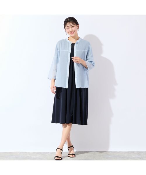 missel / ミゼール ミニ丈・ひざ丈ワンピース | 【洗える・体型カバー・L～4Lサイズ】シアースリーブワンピース | 詳細16