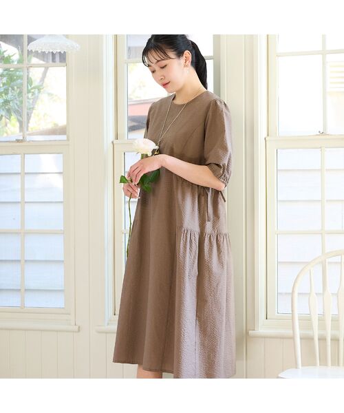 missel / ミゼール ミニ丈・ひざ丈ワンピース | 【洗える・M～3Lサイズ】ティアードワンピース | 詳細4