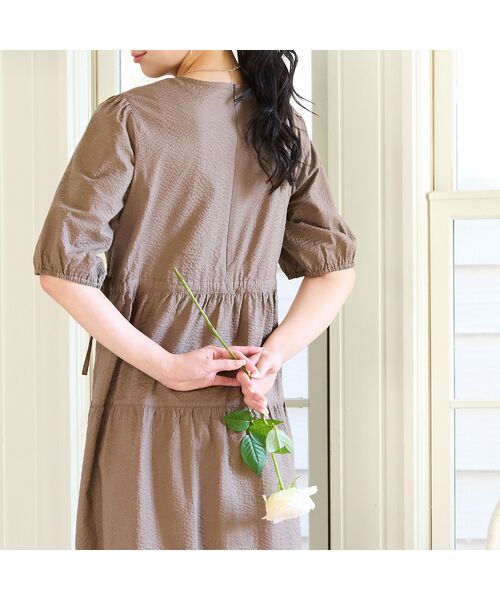 missel / ミゼール ミニ丈・ひざ丈ワンピース | 【洗える・M～3Lサイズ】ティアードワンピース | 詳細5