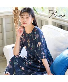 missel / ミゼール ミニ丈・ひざ丈ワンピース | 【洗える・WEB限定カラー・M～3Lサイズ】ボタニカルフラワーワンピース