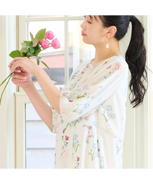 missel / ミゼール ミニ丈・ひざ丈ワンピース | 【洗える・WEB限定カラー・M～3Lサイズ】ボタニカルフラワーワンピース | 詳細3