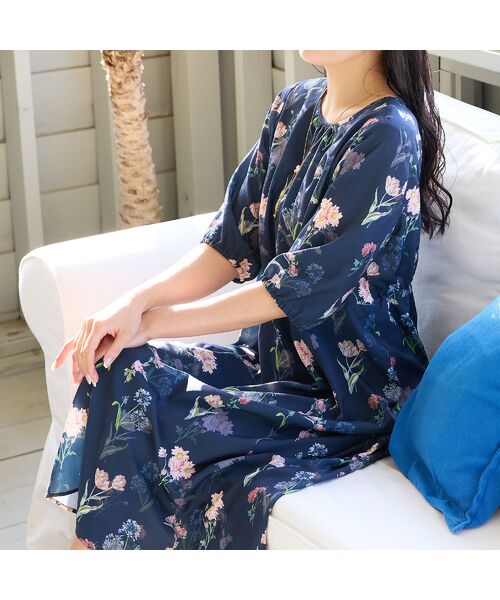 missel / ミゼール ミニ丈・ひざ丈ワンピース | 【洗える・WEB限定カラー・M～3Lサイズ】ボタニカルフラワーワンピース | 詳細10