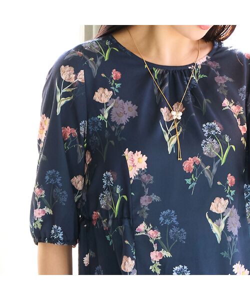 missel / ミゼール ミニ丈・ひざ丈ワンピース | 【洗える・WEB限定カラー・M～3Lサイズ】ボタニカルフラワーワンピース | 詳細11