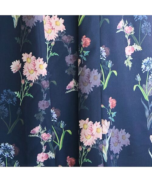 missel / ミゼール ミニ丈・ひざ丈ワンピース | 【洗える・WEB限定カラー・M～3Lサイズ】ボタニカルフラワーワンピース | 詳細12