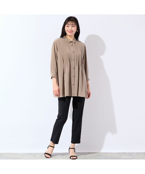 missel / ミゼール シャツ・ブラウス | 【洗える・接触冷感・L～4Lサイズ】Soalonピンタックシャツ | 詳細4